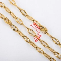 Maillons de chaîne ovales texturés en acier inoxydable doré 8x4mm pour bijoux DIY - 1m/Paquet / Style Ovale Gravé Radiant Or