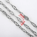 Chaîne à maillons ovales en acier inoxydable argenté texturé mesurant 8mm par 4mm - 1m/Paquet / Style Ovale Gravé Radiant Argent