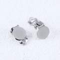 Par de convertidores de pendientes de clip de acero inoxidable 304 pulido color plata - 10mm / Color acero
