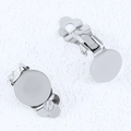 Convertidores de pendientes de clip en acero plateado con base plana para joyería artesanal - 12mm / Color acero