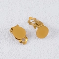 Par de bases de clip para pendientes en acero inoxidable 304 chapado en oro - 10mm / Dorado