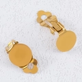 Convertidores de pendientes de clip dorados en acero 304 con base plana para joyería DIY - 12mm / Dorado