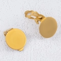 Accesorios para joyas DIY: Par de pendientes de clip en acero inoxidable chapado en oro - 14mm / Dorado