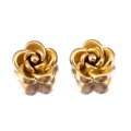 Goldene Kamelien-Ohrringe mit mehrlagigen Blütenblättern und 18K Vergoldung Satin-Finish - 8mm / 1 Stück / Gold