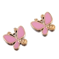 Pink and gold butterfly DIY jewelry accessories with oil drip enamel finish - Pink