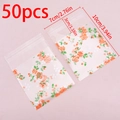 50pcs vintage orange rose pattern self-adhesive plastic bags for cookie and candy storage - Mini / Multicolor Rose