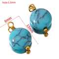 Ciondolo in pietra stile turchese con filo dorato e dimensioni 13x8mm per gioielli - Confezione da 10 / Blu