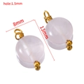 Lavender natural stone ball pendant with golden bail, 8mm bead size for DIY jewelry - 10 Pieces Pack / Pink