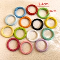 24mm alloy spring O-rings in candy colors for DIY keychains and bag accessories - Round Hoop Style / Mixed Colors Circle Style