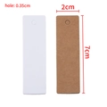 Blank kraft paper tags in white and brown, measuring 2x7cm with pre-punched holes - White / Rectangle