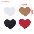 Heart-shaped kraft paper gift tags in four colors with pre-punched holes for DIY crafts - White / Heart