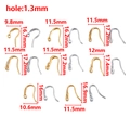 Various French stainless steel ear hook wire findings in gold and silver for DIY jewelry - 9.8*16.7mm / Gold