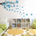 Wandtattoo mit blauen Pflaumenblüten und Ästen für Kinderzimmer und Schlafzimmer - Nach Rechts Ausgerichtet (30*90CM)