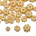 Golden snowflake bead spacers in three sizes for DIY jewelry and bracelets - 4mm / Gold