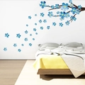 Moderne blaue Pflaumenblüten-Wandtattoos für die Dekoration von Schlaf- und Wohnzimmer - Nach Links Ausgerichtet (30*90CM)