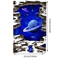 Detailliertes flaches Layout des 3D Galaxy Wandaufklebers mit 90cm x 57cm Maßen - 57x90cm