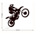 Dettaglio delle dimensioni dell'adesivo da parete motocross nero: altezza 71cm e larghezza 58cm - 58*71CM