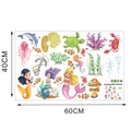 Detail of mermaid and sea life wall stickers with 40x60cm dimensions on white background - 40*60cm