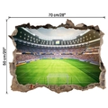 Vinilo de pared 3D campo de fútbol con efecto de pared rota, 70x50 cm, decorativo deportivo - 50*70CM