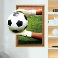 3D-Fußball-Torwart-Wandaufkleber im Goldrahmen für moderne Wohnzimmerdekoration - Torwart Fängt Ball Stil (XH6246) / XH6246- 45x60CM