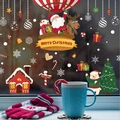 Pegatinas navideñas para ventanas con Papá Noel y muñeco de nieve en cristal - 60*90cm