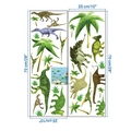 Detailed view of dinosaur wall stickers set with T-Rex and palm trees for kids room - 25*70CMX2 Sheets
