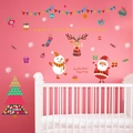 Stickers muraux de Noël avec Père Noël et bonhomme de neige pour décor de chambre - Style 60x90cm