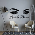 Dettaglio dell'adesivo murale Lash & Brows in un moderno salone di bellezza - Grande / Nero