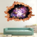 Adesivo murale 3D con nebulosa galattica e stelle per decorazione camera da letto - Stile Nebulosa Viola Rosa Colorata (KS6718)