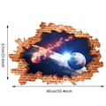 3D Wandtattoo Abmessungen zeigen 90x57cm Größe für Galaxie Backsteinwand Dekor - 57*90CM