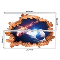 Detailliertes 3D Kosmos Wandtattoo Set mit Backsteinmauer-Effekt und Galaxie-Motiv - 30X90CMX2 Blätter Verpackt