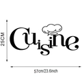 Vinilo decorativo cocina con texto Cuisine y gorro de chef medidas 57x25cm - 25*57CM