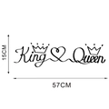 Detail showing dimensions of King and Queen crown wall decal measuring 57x15 cm - 15*57CM