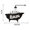 Dimensiones detalladas del adhesivo de pared de baño Salle de BAIN 30CM x 25CM - 25x30cm
