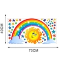 Vinilo decorativo de arcoíris y sol para cuarto infantil, medida 73cm ancho por 40cm alto - L-40*73CM