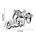 Dettaglio dell'adesivo murale GAMER con dimensioni 40x57cm e grafica del controller - 40*57cm