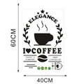 Dettaglio delle dimensioni dell'adesivo da parete caffè 40x60cm con tazza in PVC e stelle - 40*60cm