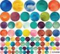 Pegatinas de pared de lunares en acuarela de colores para decoración hogar - 45*50cm