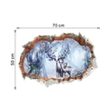 Vinilo decorativo 3D de bosque y ciervos para pared de salón medida de 70x50cm - 50*70CM