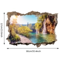 3D-Wandaufkleber mit Wasserfall-Landschaft und Maßangaben 90x57cm für das Wohnzimmer - Groß