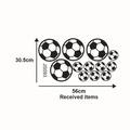 Layout of multi-size soccer vinyl wall decals showing full 56cm x 30.5cm dimensions - Soccer Pattern Group (KS479)