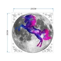 Vue détaillée des autocollants licorne et lune avec mesure de taille de 20cm incluse - Vert 20x20CM