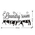 Dimensioni dell'adesivo Laundry Room con misura 57x31cm e grafica a corda per il bucato - 31*57CM