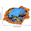 Detailansicht 3D Ozean Wandtattoo Maße 90x57cm mit Meeresschildkröten und Korallenriff - Größe L-57*90
