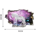 Detalle macro del adhesivo de pared unicornio 3D con medidas de 50 cm x 30 cm - 30*50cm
