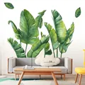 Watercolor tropical banana leaf wall stickers for a minimalist living room decor - KS6746 Green Plant Banana Leaf