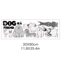 Sticker mural détaillé 30x90cm avec races de chiens cartoons et texte 'Dog is a friend' - 30x90cm