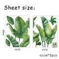 Detail van 2 stuks tropische groene bladeren muurstickers van 43x60cm afmeting - 43x60CM Set van 2 Vellen