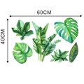 Detailed view of Nordic tropical green leaf wall stickers with precise size measurements - 40*60cm