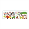 Detailansicht der Wandsticker mit Tiermotiven in Autos und Maßen von 30x90cm für Kinder - 30*90cm